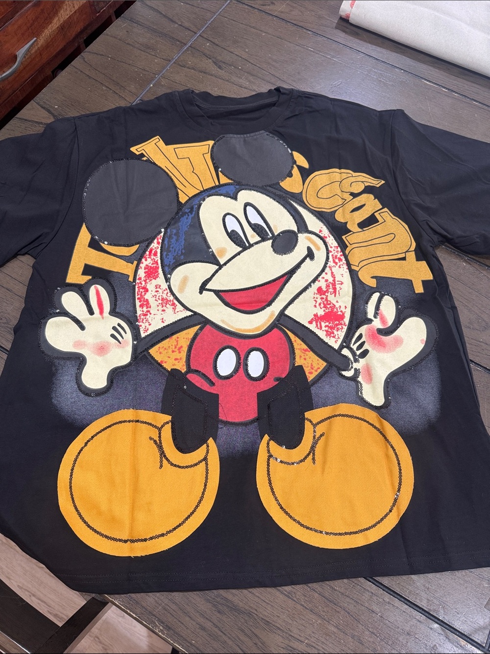 Black Mickey Mouse Graphic Kids Tee - Classic Character Print
